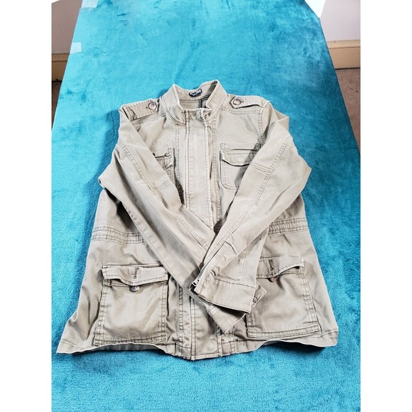 Express Military Jacket Womens Green Button Heavy Ladies Utility Sz Medium - Picture 5 of 8